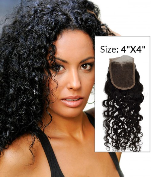 Curly Human Hair Lace Closure