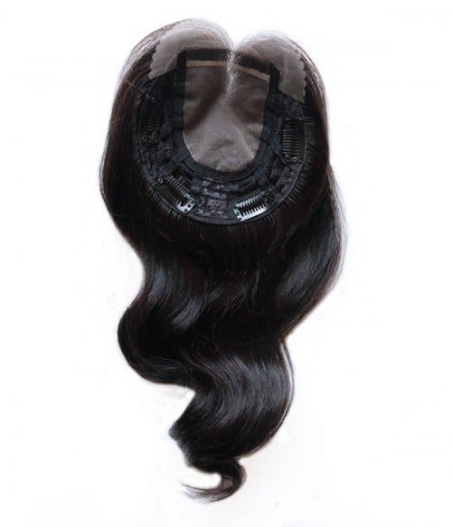 5.5"*6" Vickie Wavy Virgin Remy Human Hair Mono Topper