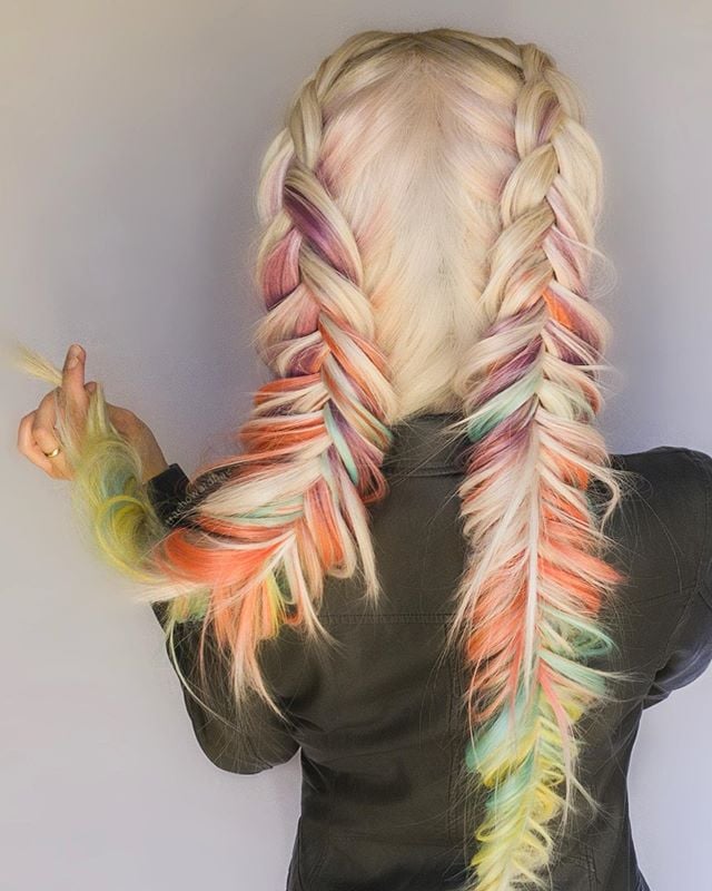 Pastel Rainbow Color Wigs