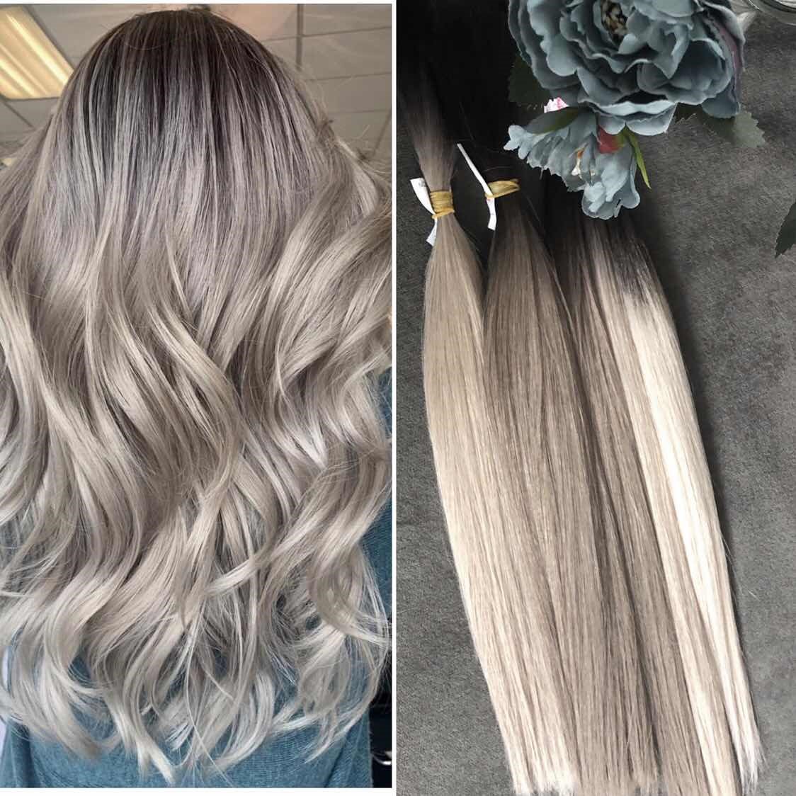 Dark Brown to Cool-Toned Ash Blonde Ombre