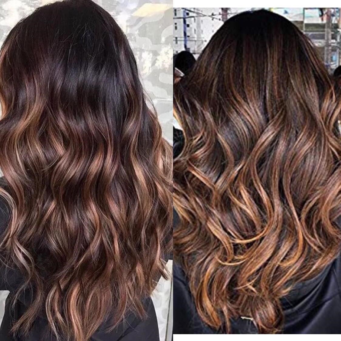 Gold Auburn and Dark Brown Balayage