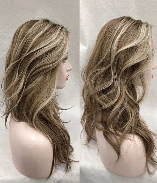 Natural Gold Blonde and Pale Brown Balayage