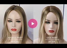 How to change the hair parting line on a human hair topper
