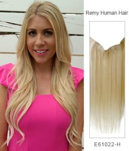 22" Straight Remy Human Hair Flip In Hair Extension