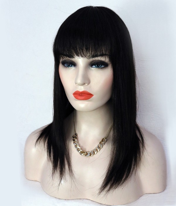 6&quot;x6&quot; Amber Silk Top Human Hair Topper with Bangs