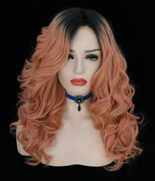 Rooted Peach Synthetic Lace Front Wig UniWigs ® Official Site