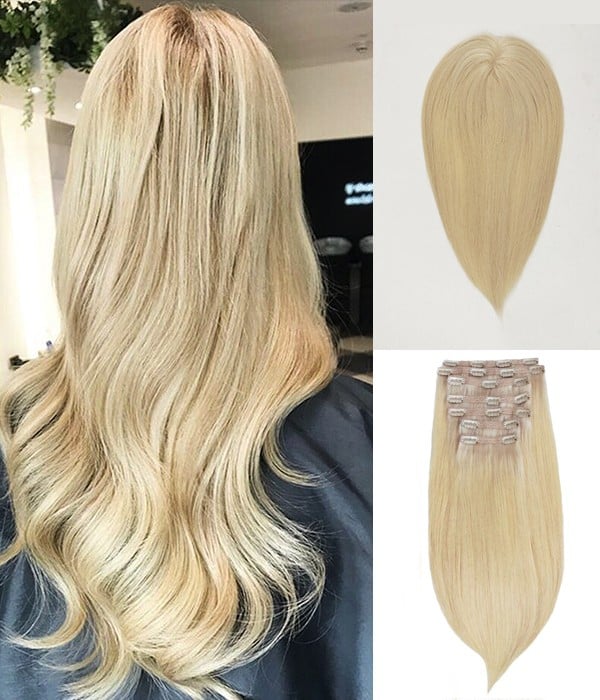 5.5"*5.5" Claire topper + 16" Audrey 7-Piece Clip-in Human Hair Extensions