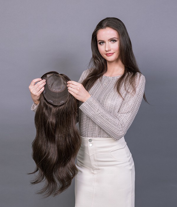 8.5"x9" Melanie | Wavy Mono Top Remy Human Hair Topper - UniWigs