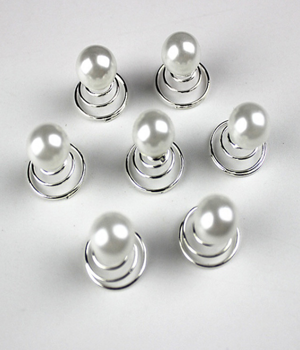 Pearl Rhinestone Twister Spiral Hair Pins Set (7 pcs) UniWigs