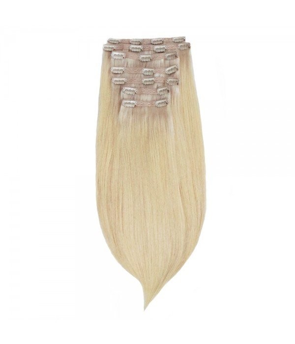 Luna Platinum Blonde Dyeable ClipIn Remy Human Hair Extensions