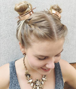 Chic Alloy Top Hair Bun Holder/ Bun Cuff with Hair Stick