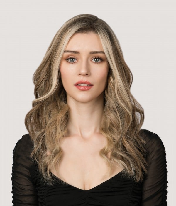 201R - Permafrost Cool Toned Blonde and Natural Gold Blonde Blend shaded with Pale Brown