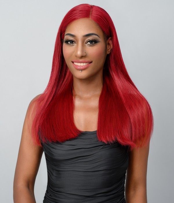 Anatole | 100% Straight Human Hair Burgundy 13"x4” Lace Front Wig