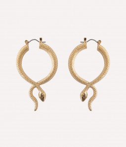 Metallic Snake| Gold Hoop Earrings