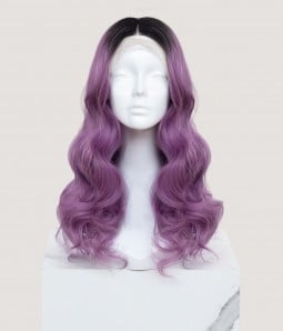 Twilight Haze | Rooted Purple Synthetic Lace Front Wig