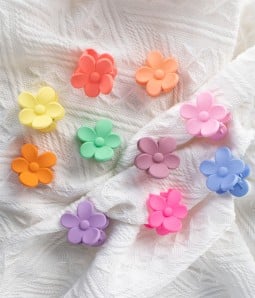 Colorful Flower Claw Hair Clips (10 Pieces)