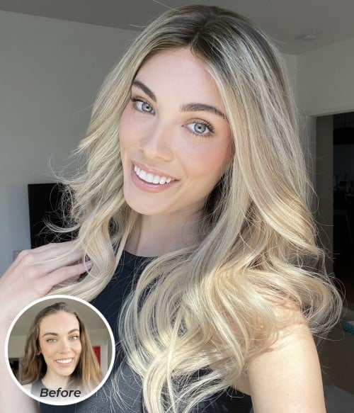 Glueless Collection Charlotte | White Blonde Balayage Remy Human Hair Lace Front Wig