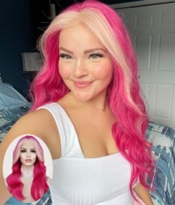 Hot Pink | Money Piece Remy Human Hair Lace Front Wig