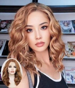 Isla | Highlighted Ginger Wavy Synthetic Lace Front Wig