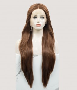 Kana | Medium Brown Long Straight Synthetic Lace Front Wig