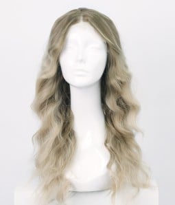 Oatmeal Cream | Blonde Ombre Long Wavy Lace Front Wig