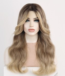 Sarah | Blonde Balayage Long Natural Wave Synthetic Wig