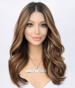 Ava | Brunette Balayage Remy Human Hair Lace Front Wig