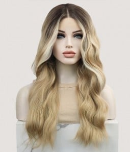 Clara |Sunkissed Blonde Balayage Synthetic T-part Lace Front Wig | Right
