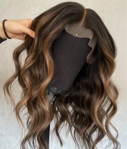 Mara | Brunette Balayage Remy Human Hair Lace Front Wig | Lace Front