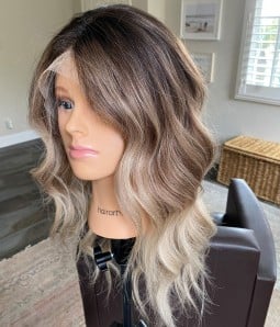 Alyson| Brunette Ombre Balayage Remy Human Hair Lace Front Wig