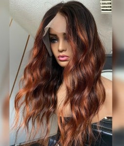 Seraphina | Red Balayage Remy Human Hair Lace Front Wig | Lace Front