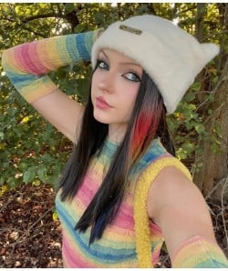 Midnight Mirage | Black with Rainbow Streaks Synthetic Lace Front Wig