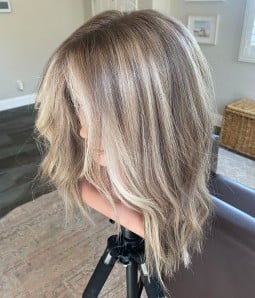 Esme | Long Bob Blonde Balayage Remy Human Hair Lace Front Wig | Lace Front