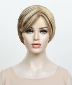 Zoe | Blonde Balayage Mono Top Synthetic Wig Heat Friendly | Short Style | Clearance