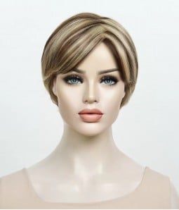 Mika | Blonde Balayage Mono Top Synthetic Wig Heat Friendly | Short Style | Clearance