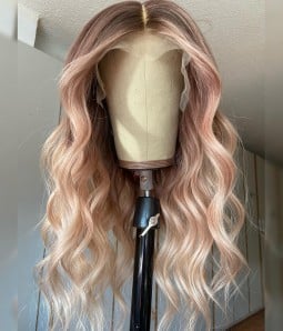 Pink Wonderland | Pink Balayage Remy Human Hair Lace Front Wig