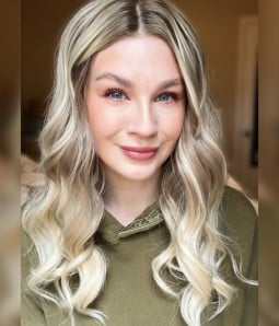 Abigail | White Blonde Balayage Wavy Synthetic Lace Front Wig