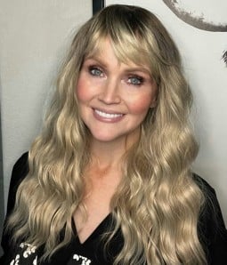 Elise | Baby Blonde Long Wavy Synthetic Wig with Bangs