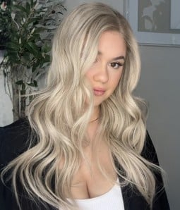 Seren | Long Blonde Balayage Remy Human Hair Silk Top Wig | Lace Front