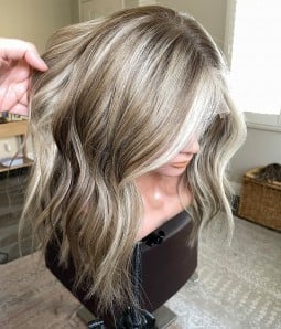 Anita | Medium-Length Balayage Remy Human Hair Lace Front Wig