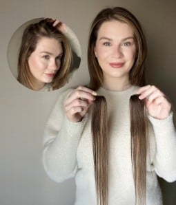 Invisible Cover-up Patch | Instant Human Hair Clip-in Hair Volumizer | Hair Root Lifter | Two Pieces