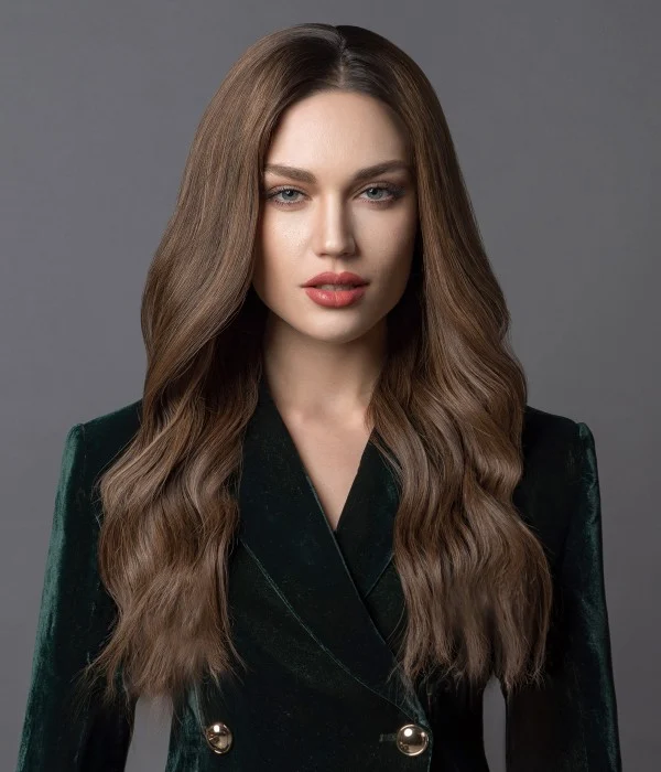 Perfection | Brunette Balayage Remy Human Hair Lace Wig | Dark Roots