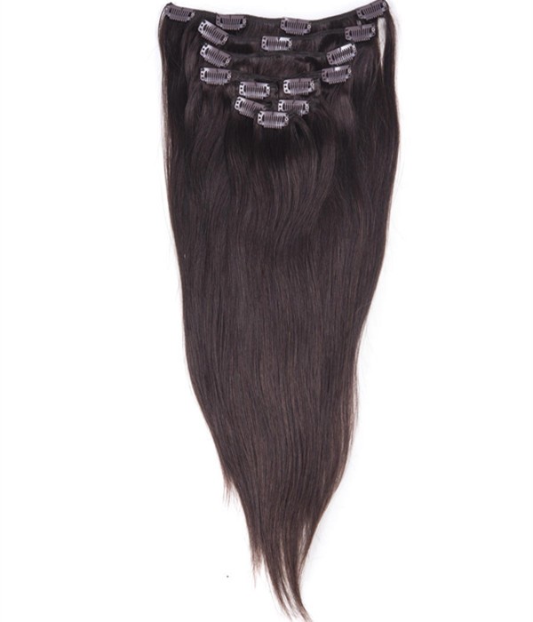 16" Dark Brown 9 Pieces Straight Clip In Indian Remy Human Hair