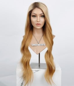 Sample Wig Style Y3 | 27" Strawberry Blonde Remy Human Hair Lace Front Wig | Final Sale