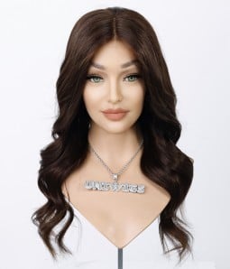 Sample Wig Style Y41 | Mocha Brown Remy Human Hair Full Lace Wig | 100% Hand-tied | Final Sale