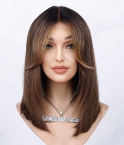 Summer Joy G | Brunette Balayage Remy Human Hair Lace Front Wig S/M