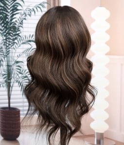 Star A | Brunette Balayage Remy Human Hair Lace Front Wig