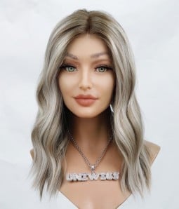 Sample Wig Style Y69 | Creamy Blonde Highlights Remy Human Hair Lace Front Wig| Final Sale