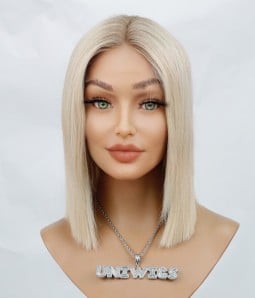 Sample Wig Style Y72 | Light Platinum Blonde Remy Human Hair Lace Front Wig| Final Sale