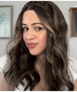 Stellaire | Smoky Brunette Balayage Wavy Synthetic Lace Front Wig